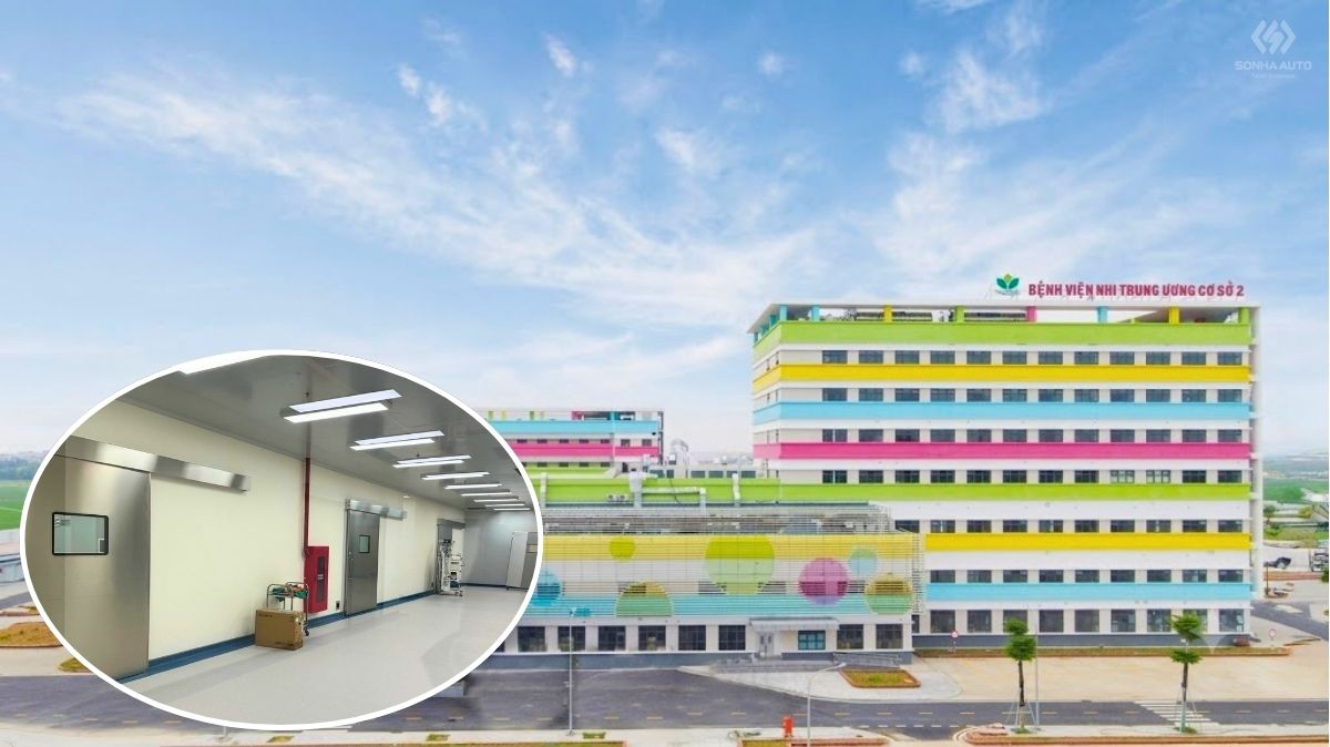 11 high-end imported automatic operating room door systems ensuring sterile safety at National Children’s Hospital Branch 2 Hệ thống 11 bộ cửa phòng mổ tự động nhập khẩu cao cấp bảo đảm an toàn vô trùng tại bệnh viện