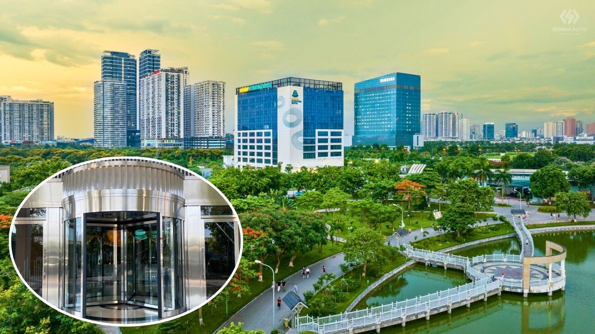 Installation of one KBB automatic revolving door and three NABCO V150SL-S automatic sliding doors at Sun Group International Hospital Lắp đặt 01 bộ cửa xoay tự động KBB và 03 bộ cửa trượt tự động NABCO V150SL-S tại Bệnh viện Mặt Trời Hà Nội