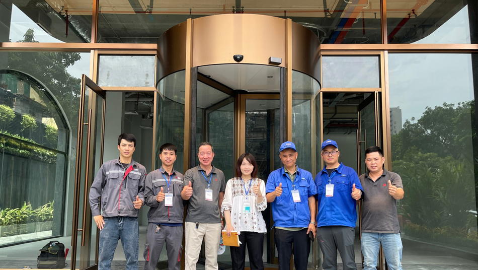 NABCO Experts Inspect Revolving Doors in Vietnam