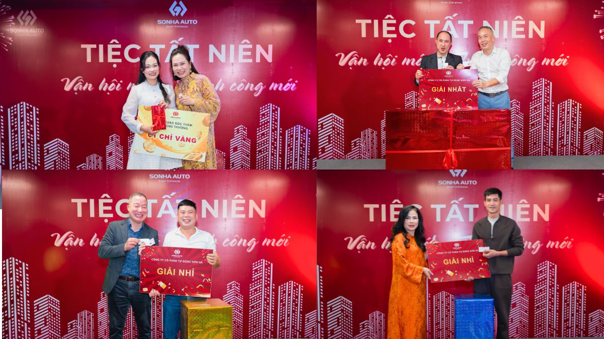 Những phần quà may mắn được trao trong buổi tiệc tất niên Những phần quà may mắn được trao trong buổi tiệc tất niên