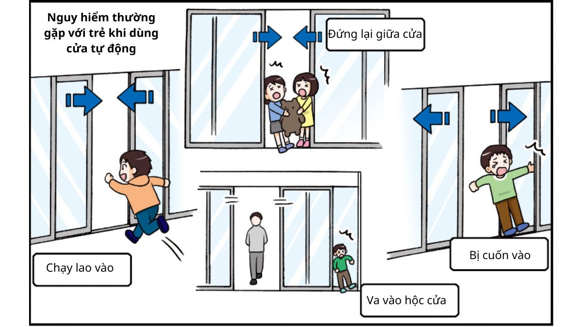 Những nguy hiểm thường gặp với trẻ khi sử dụng cửa tự động Những nguy hiểm thường gặp với trẻ khi sử dụng cửa tự động