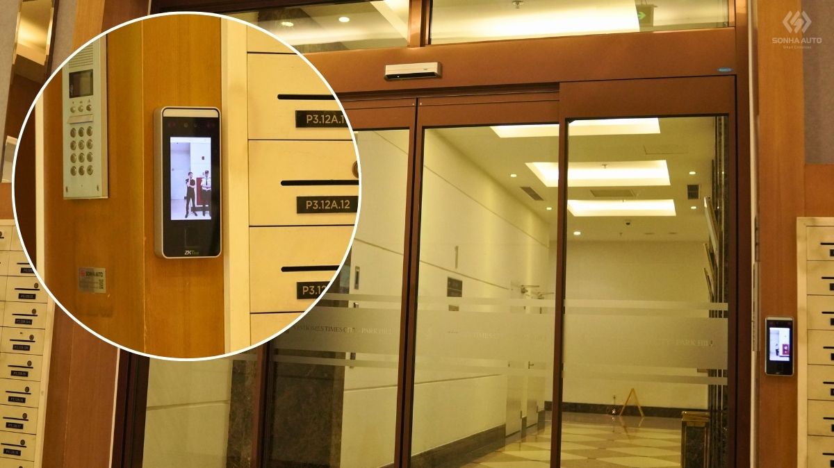 Hệ thống kiểm soát ra vào bằng thẻ từ và Face ID tại cửa tự động Hệ thống kiểm soát ra vào bằng thẻ từ và Face ID tại cửa tự động