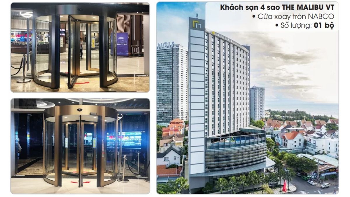 Cửa xoay NABCO tại khách sạn THE MALIBU Vũng Tàu