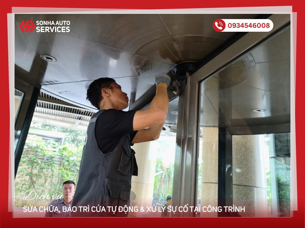 Sonha Auto sửa chữa cửa xoay KBB tại công trình