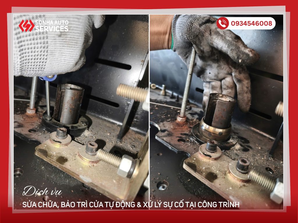 thay cối dưới cửa xoay KBB giúp giảm rung và ổn định chuyển động