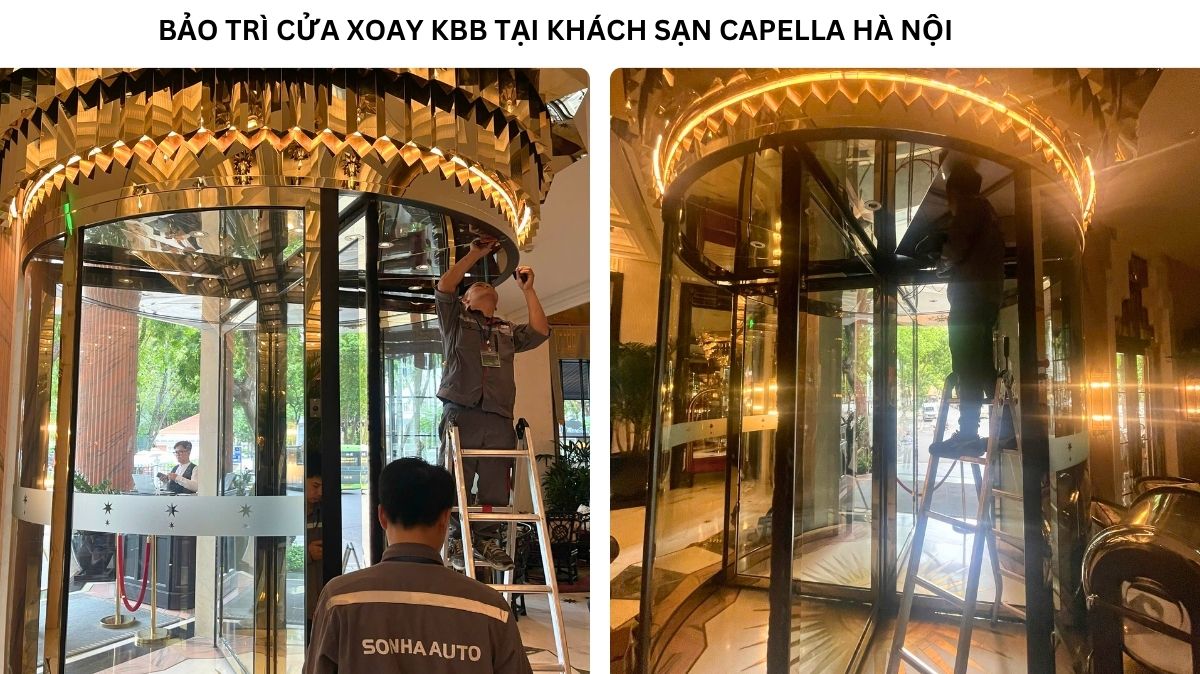 Sơn Hà Auto bảo trì cửa xoay KBB tại Khách sạn Capella Hà Nội