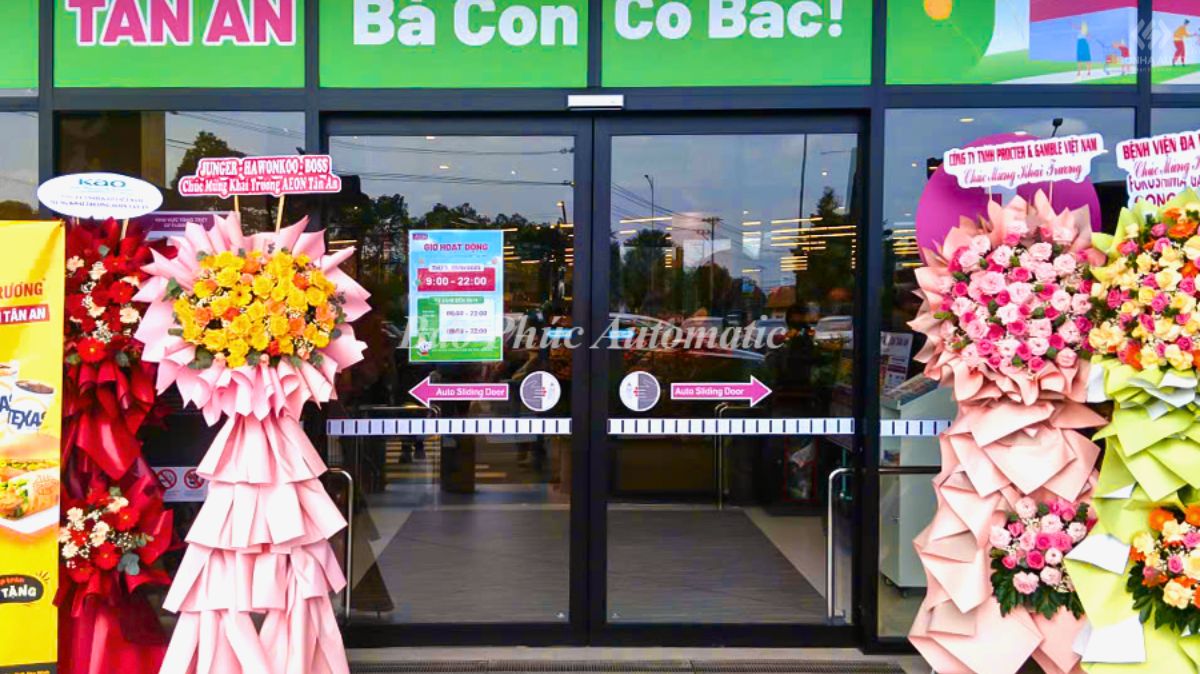 Hệ thống cửa trượt tự động NABCO tại AEON Mall Tân An Hệ thống cửa trượt tự động NABCO tại AEON Mall Tân An